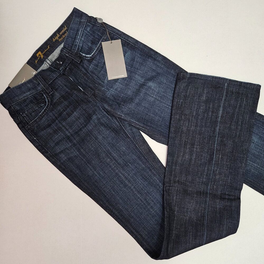 7 For All Mankind Women's High Waist Bootcut Jean Pockets NWT Size 24 $228 Blue